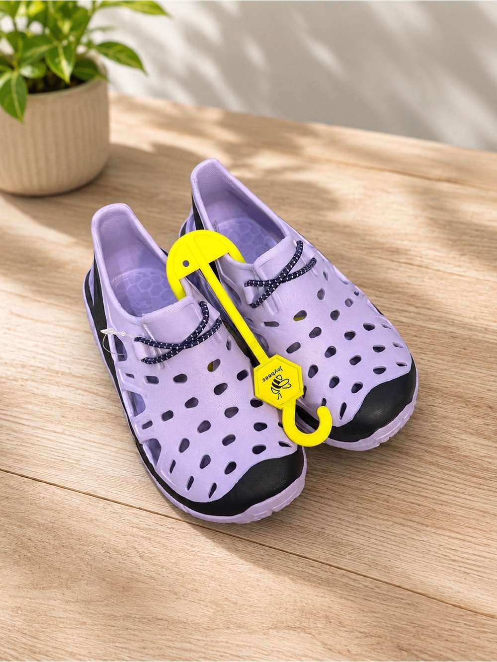 Joybees Kids Lightweight EVA SlipOn Water Shoes in Lavender purple and black C11